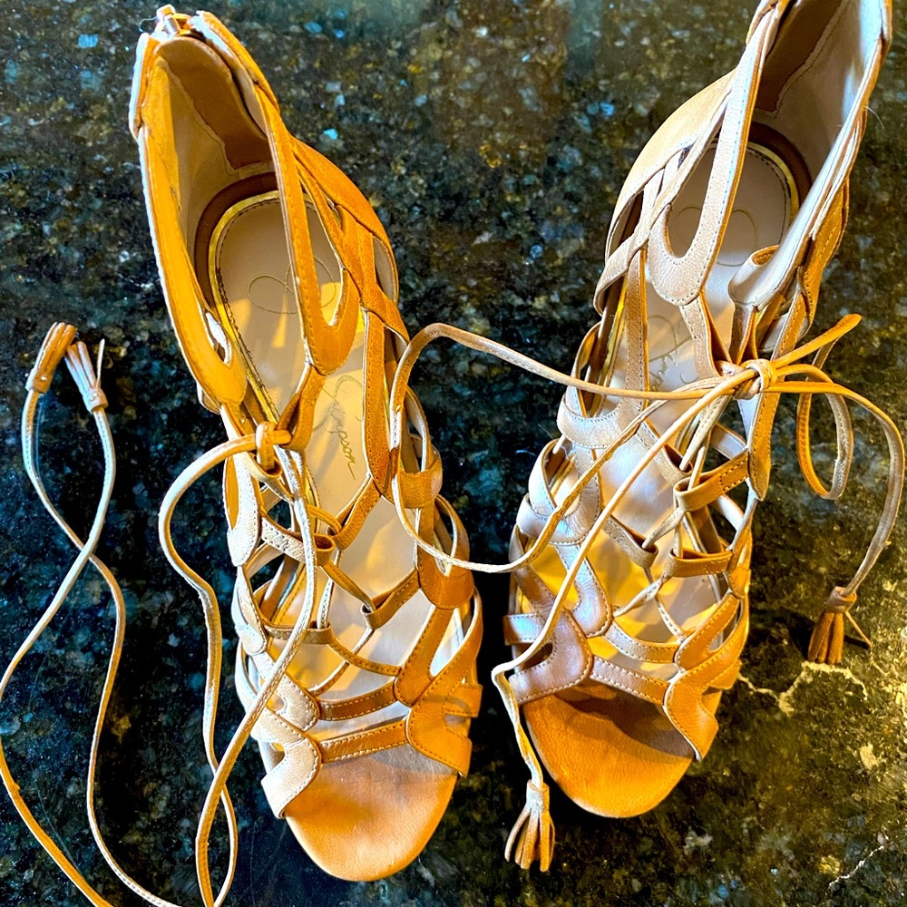 Jessica Simpson lace up pumps